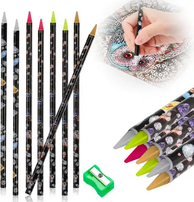 9 Pcs Diamond Painting Pen Rhinestone Picker Pencil Set Nail Art, View more