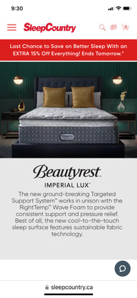 Beautyrest Imperial Lux King Size Matress and Spring Boxes