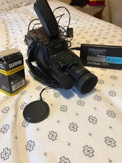 Retro Sony Video8 Handycam Camera w/ Charger & Accessories, View more