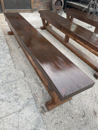 8ft solid wooden benches V frame
