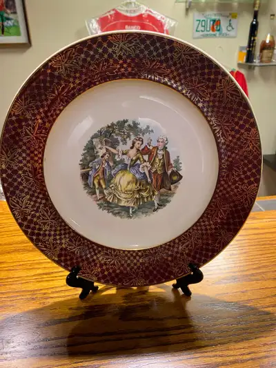 Vintage 1930 Romeo Et Juliette French 22k Dinner Plate 10”, View more