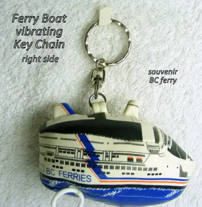 Keychain, sponge ferry boat + mini-vibrator, new, View more
