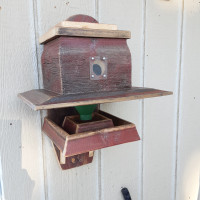 Red Barnwood Feeder