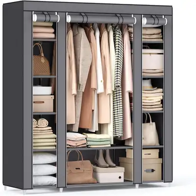 Portable Closet Wardrobe Bedroom Fabric Cover Storage Organizer, View more