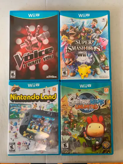 Four Nintendo Wii U games for sale. All complete with case/manual/disc where applicable. Overall exc...