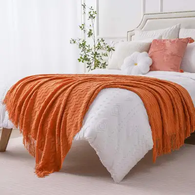 Cover burned Orange bed decor NEW Throw Blanket soft sofa couch, View more