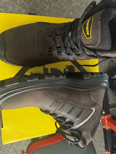 Steel toe, leather work boots “brand new”, View more
