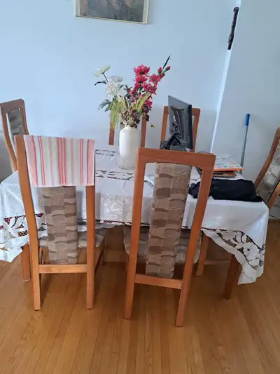 Teak wood chairs. Price for one chair $350 But I have 6 chairs same available for $ 1880 Good new Or...