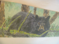 Handpainted OLD SAW With A Black Bear On It