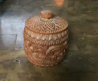 Vintage Pot thaillandais graver dans du bois de teak
