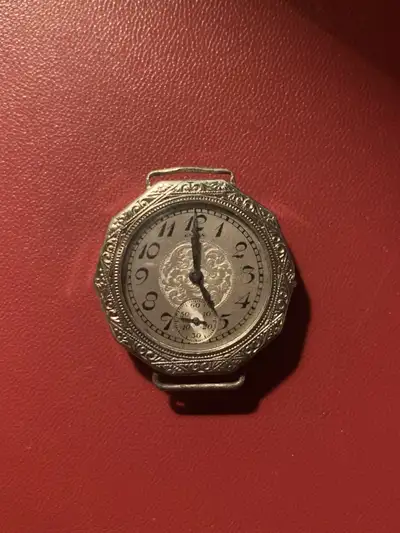 Antique 1920s mechanical white gold filled watch (not working), View more