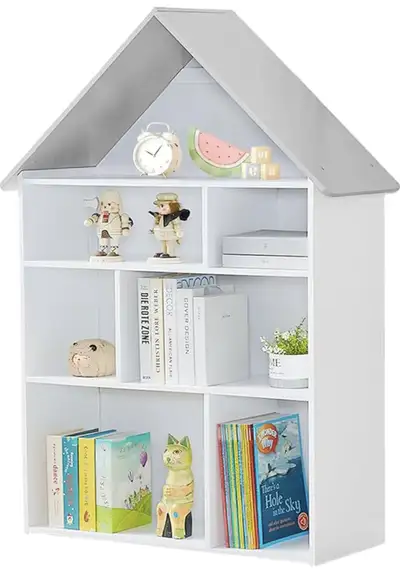 New in Box Wooden Dollhouse Bookcase 4-Tier , View more