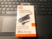 iQ Mobile Power Rapid In-Car Charger (Lightning+USB) NEW IN BOX