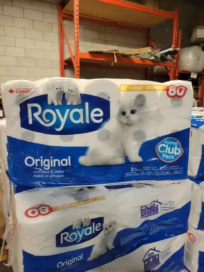 TOILET PAPER ROYALE-30 LARGE ROLLS =80, View more