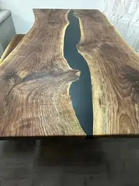 Resin dining table and bench
