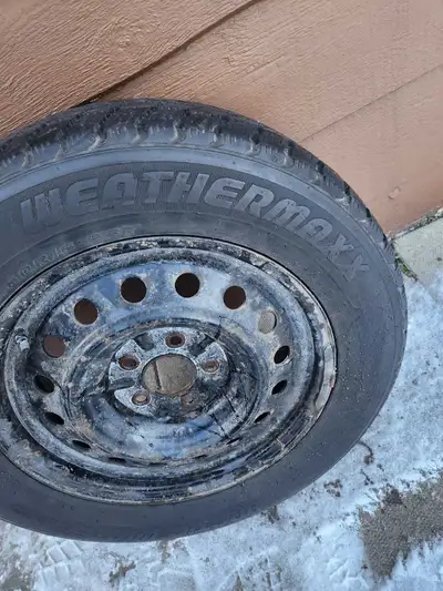 225/60R16 winter tires and rims. No holes or plugs. Came off a Nissan.