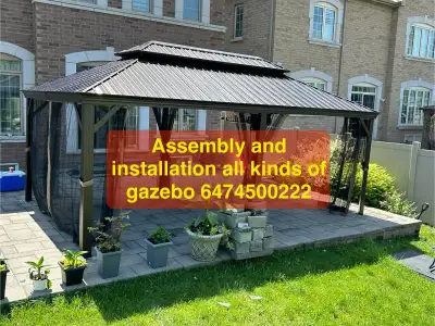 We assemble and dismantle the gazebo, moving it, install the shed, and build bases from concrete til...