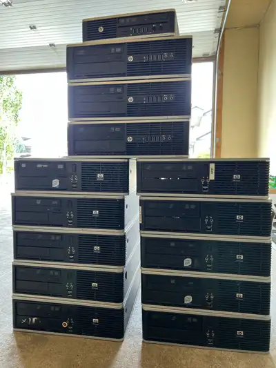 Lot(14) of office Desktop Computers, View more