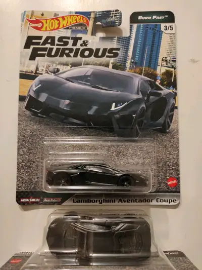 New Hot Wheels Premium Fast and Furious Euro Fast Lamborghini Aventador Coupe 1/64 diecast car with...