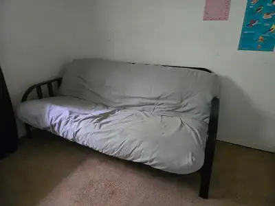 Futon with thick mattress & Computer Chair, need gone asap im moving!