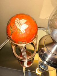 Vintage Cloisonné Sphere / Ball /  Orb, Enamel paint over brass