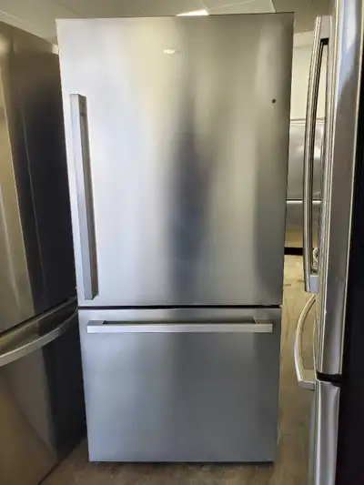 Stainless Hisense fridge (31.5" wide), 6 months warranty, View more