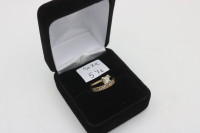 14K Yellow & White Gold Diamond Ring Set Sz 5.5 (#1493)