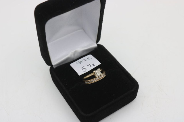 14K Yellow & White Gold Diamond Ring Set Sz 5.5 (#1493) in Jewellery & Watches in City of Halifax