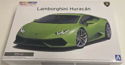 a very nice, brand new Aoshima 1/24 Lamborghini Huracan car model. This kit is still sealed inside a...