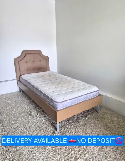 DELIVERY AVAILABLE Single Size / Twin Size Bedframe and Mattress, View more