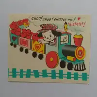 Choo Choo Choose Me Valentine Vintage Dog Train Card