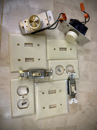 2 dimmer switches + 2 light switches + outlet and switch covers