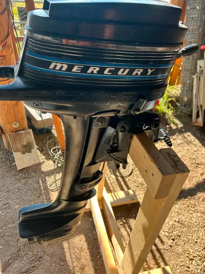 Selling 4hp mercury boat motor with gas can and hose was running last year when put away . $300 obo