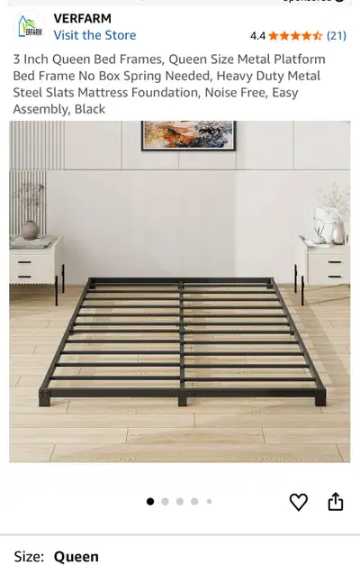 3 Inch Queen Bed Frames, Queen Size Metal Platform Bed, View more