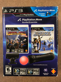 Playstation Move PS3 Bundle IN BOX w/ Controller/Camera/2 Games