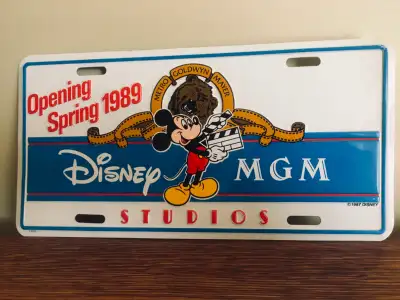 Vintage [1987] Disney [MGM Studios] License Plate NEW!, View more