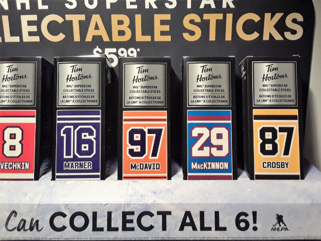 Tim Hortons 2020 NHL Superstar Hockey Collectors Mini Sticks Ful in Arts & Collectibles in City of Toronto - Image 2