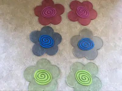 lot de 6 sous-verres fleurs , View more