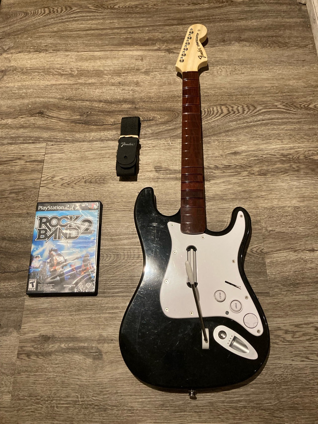 Rock Band 2 PS2 PlayStation 2 Video Game Bundle w/ Stratocaster in Older Generation in Hamilton - Image 2