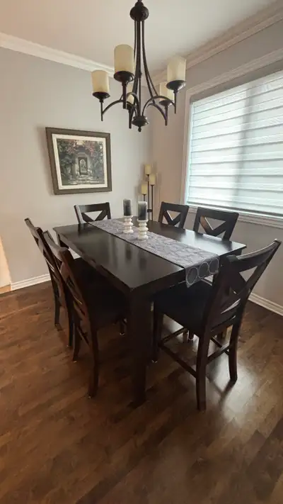 Dining table + 6 matching chairs, View more