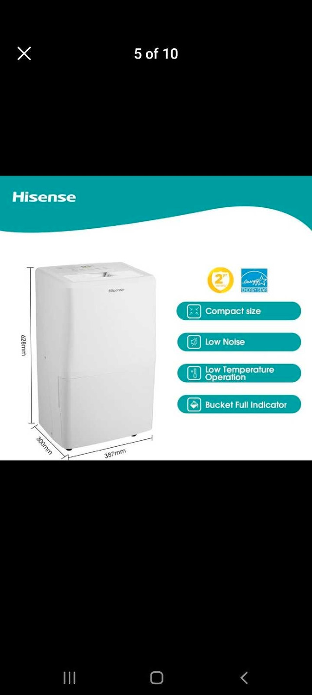 Hisense 4500 Sq.Ft 50 Pint Dehumidifier for Home, Compact size in General Electronics in Mississauga / Peel Region