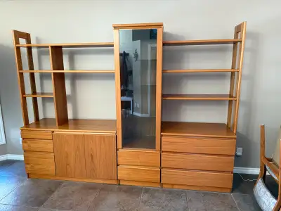 Teak wall unit, View more