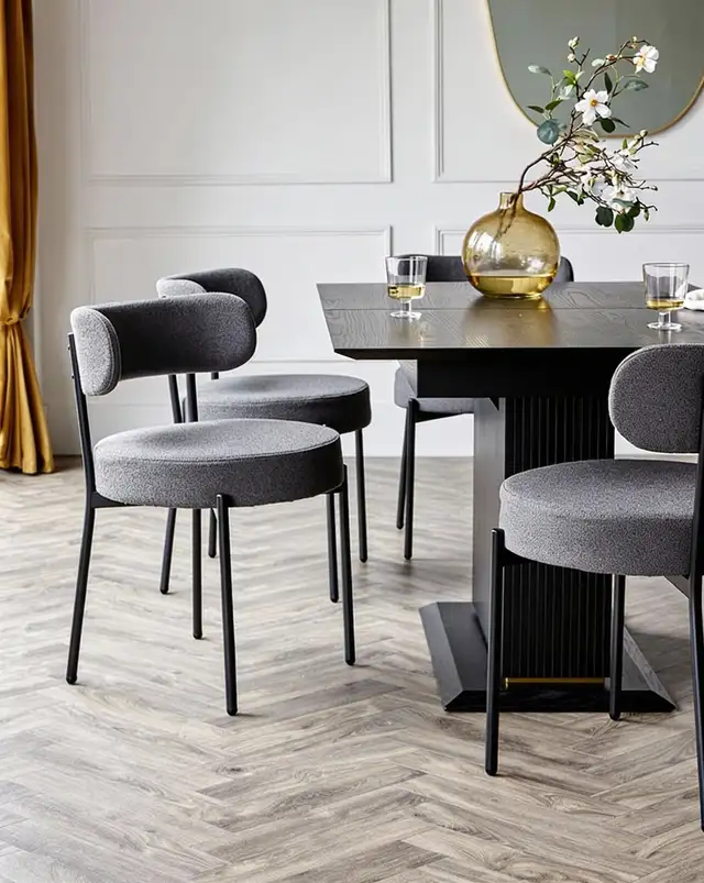 grey boucle dining chairs  in Chairs & Recliners in Markham / York Region - Image 4