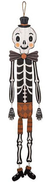 Johanna Parker Design Skeleton Wall Hanging Halloween Decor NEW