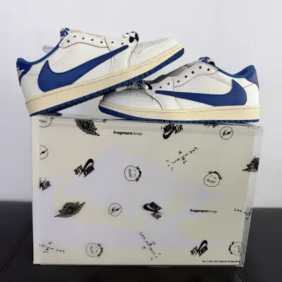 Jordan 1 Retro Low SP Fragment x Travis Scott Sail Military Blue, View more