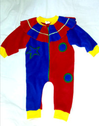 Dress Up COSTUME or PJs,Toddler Clown/Jester 1pc Fleece Size 3T