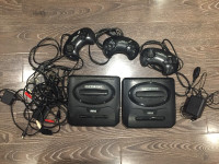 2 GENESIS II CONSOLES, CONTROLLERS AND GAMES USED