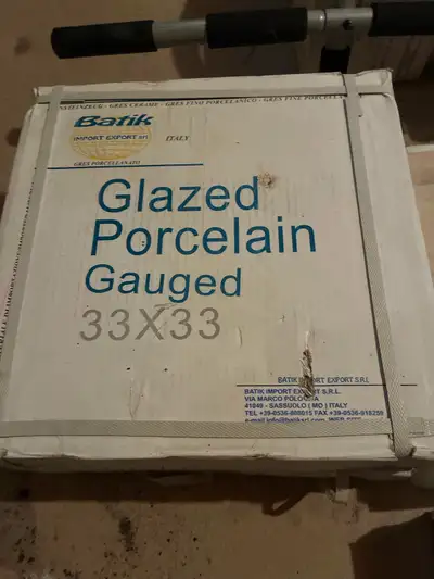 3 boxes glazed porcelain tile, cream color, View more