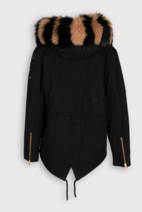 MOOSE KNUCKLES Luxury Thick Dual Fox Fur Shearling Coat Jacket