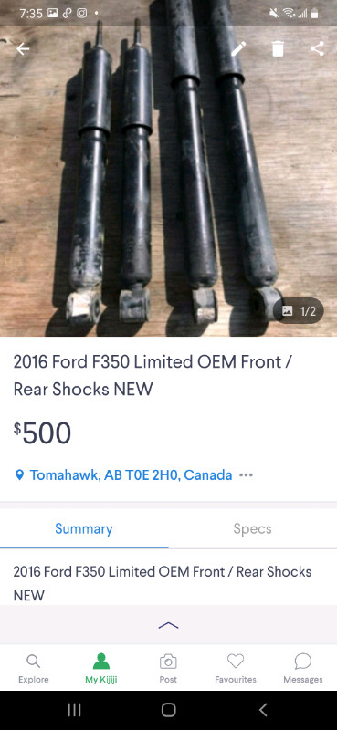 2016 Ford F350 Limited OEM Front / Rear Shocks New in Other Parts & Accessories in St. Albert - Image 2